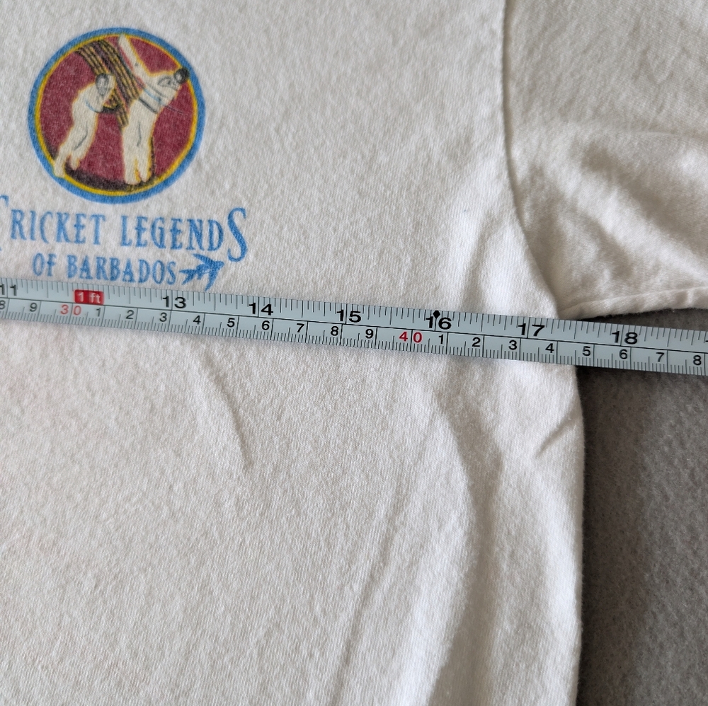 Vintage Cricket Legends of Barbados Ringer Graphic Sports 100% Cotton Tee Sz S image 6